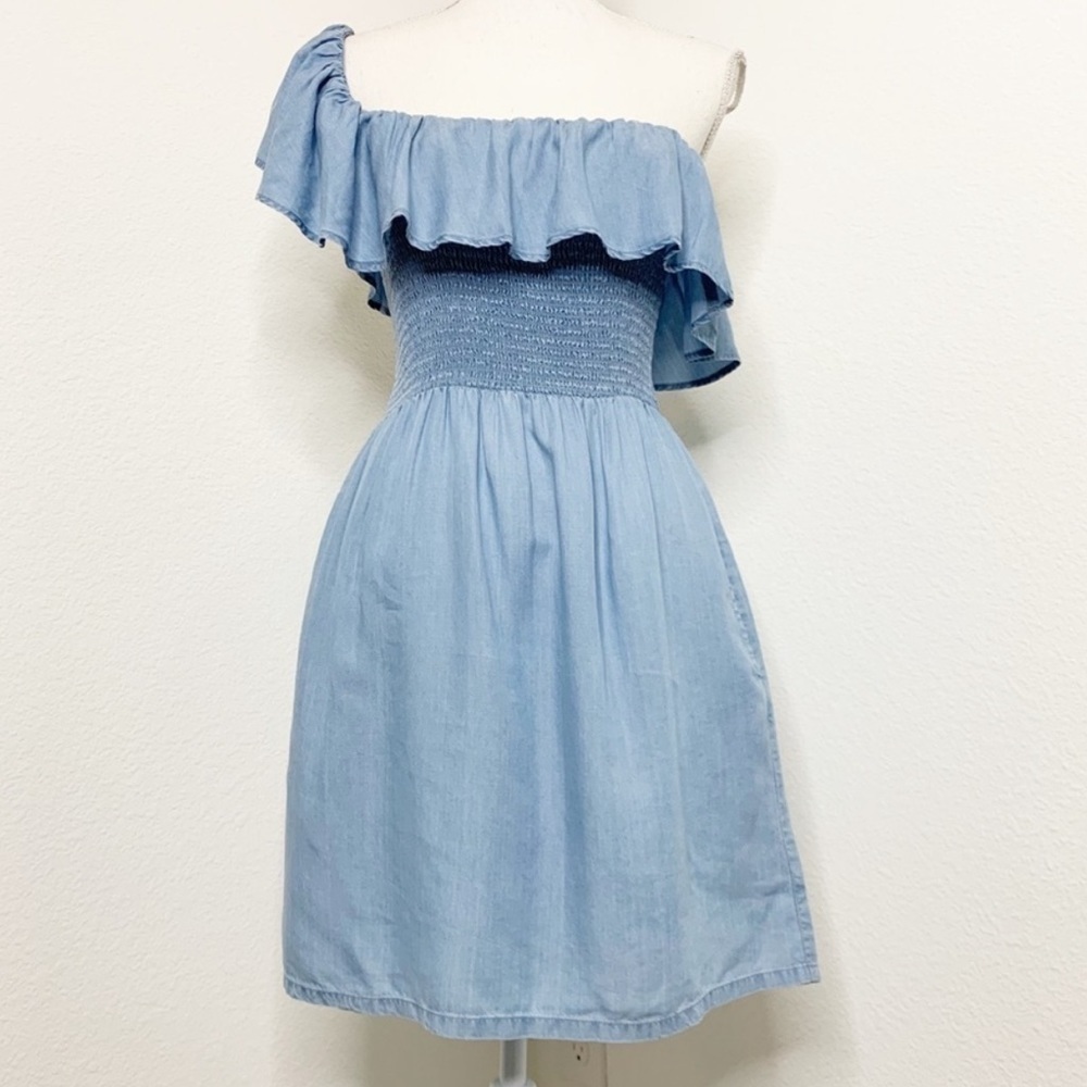 One shoulder chambray dress - Picture 7 of 8